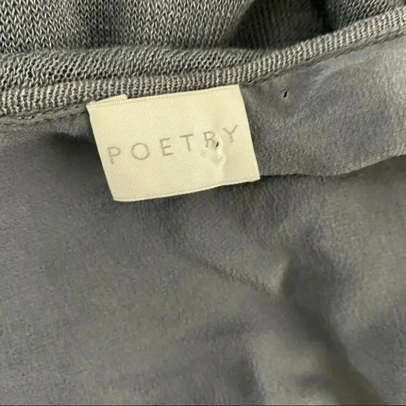 Poetry 14‎ gray linen silk lightweight long sleeve open cardigan - Picture 7 of 7